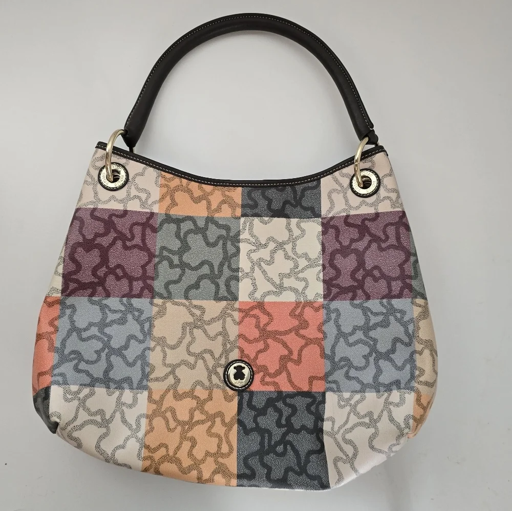 TOUS Kaos Cuadrados Orange Brown Colored One Shoulder Bag - Picture 3 of 17